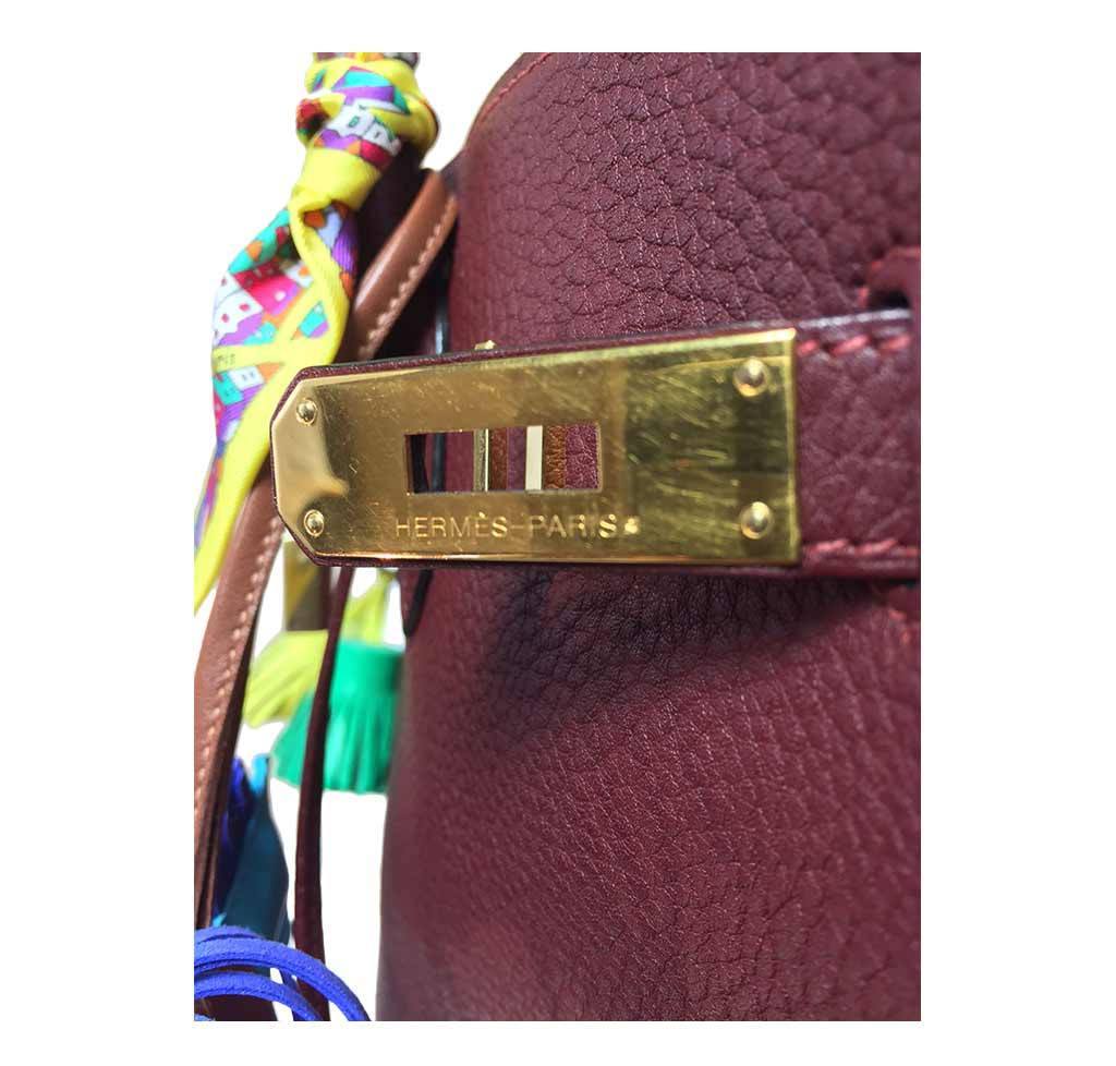 Hermes Birkin 35 Sienne Togo Leather Palladium Hardware