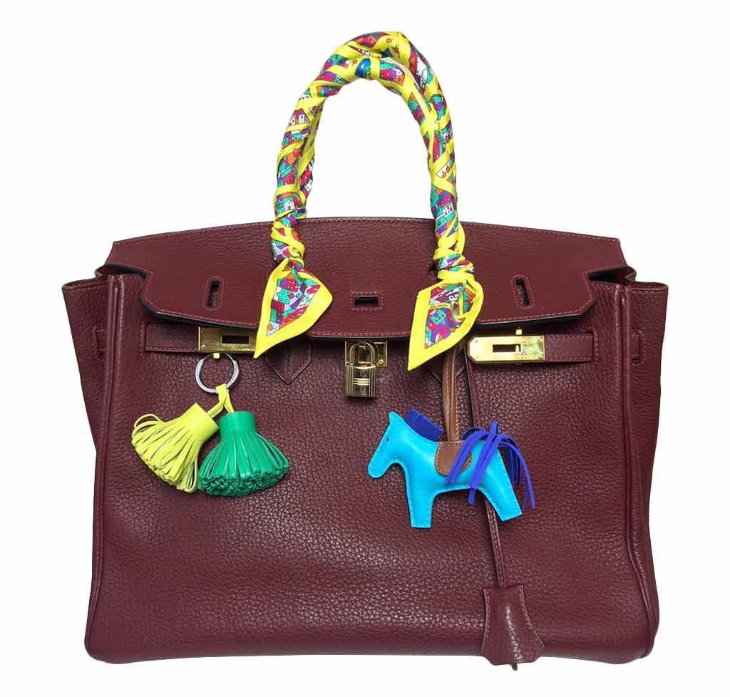 Hermes Birkin 35 Sienne Togo Leather Palladium Hardware