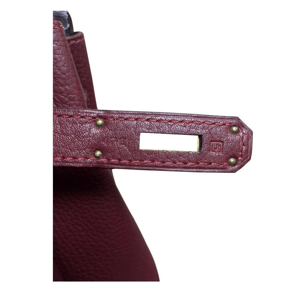 Hermes Birkin 35 Sienne Togo Leather Palladium Hardware