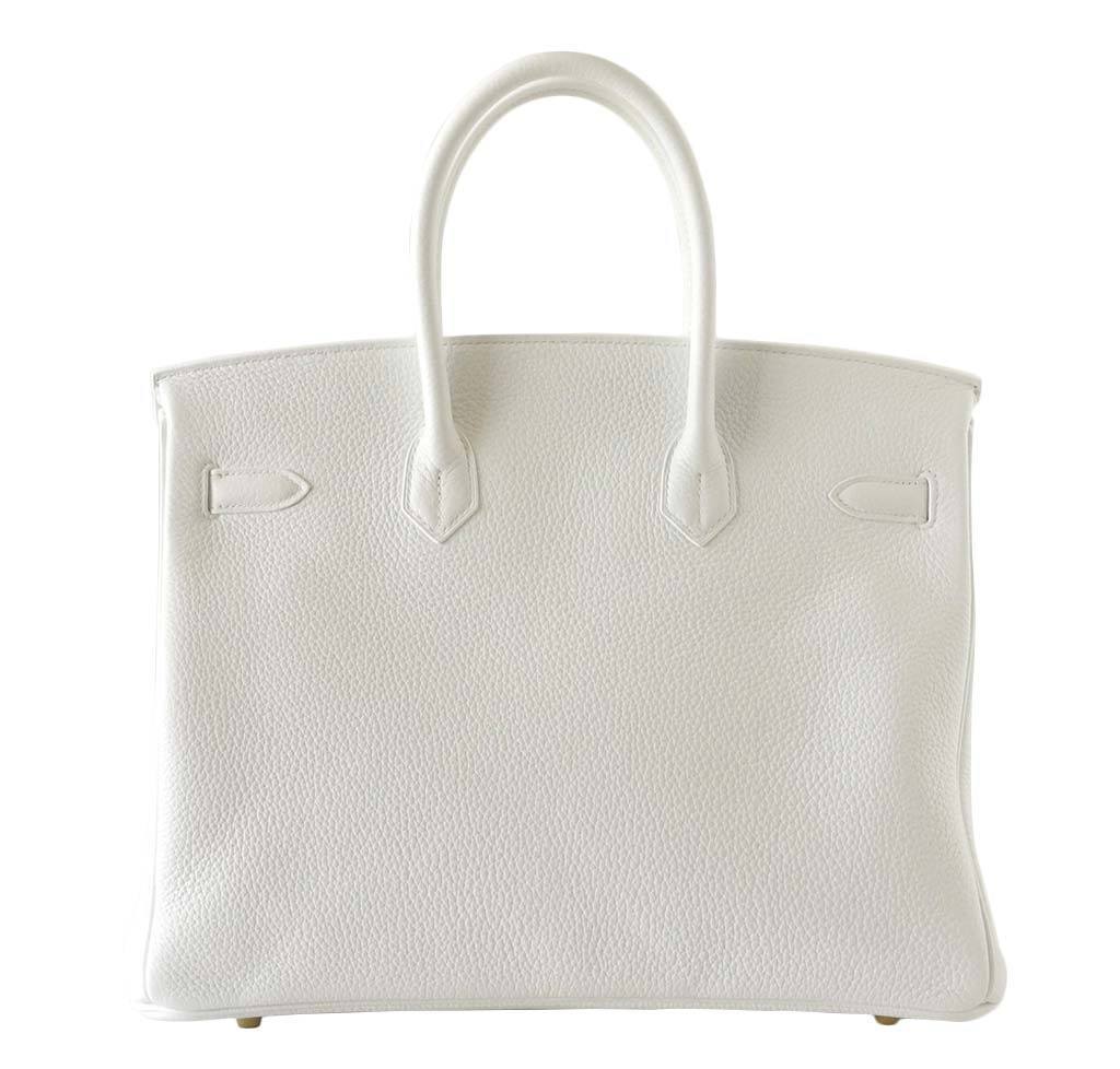Hermes Birkin 35 Snow White Togo Leather Gold Hardware