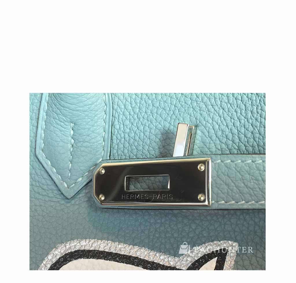 Hermes Birkin 35 Mickey Mouse Ciel Togo Leather Palladium Hardware