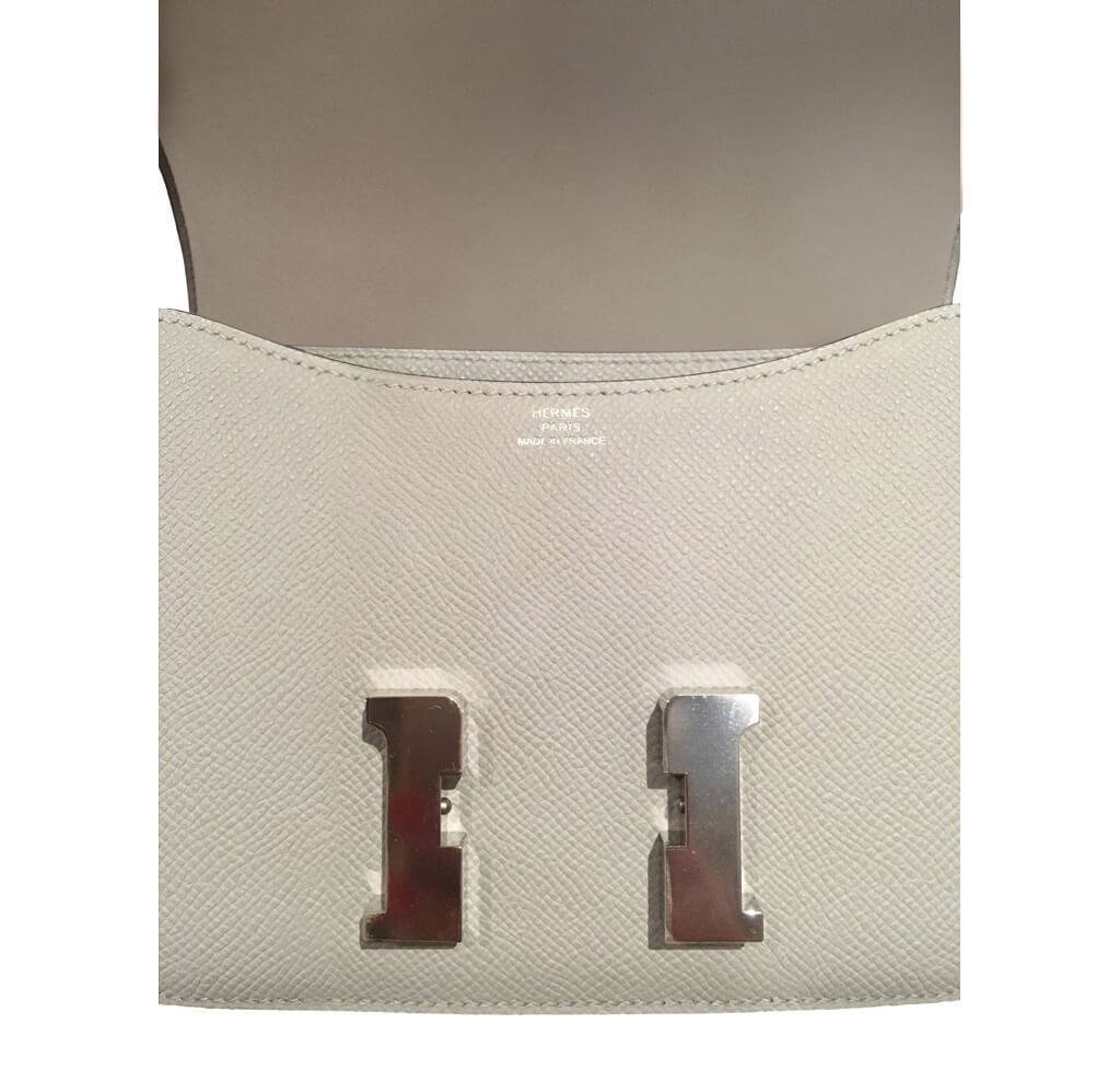 Hermes Constance Mini 18 Bleu Glacier Epsom Leather Palladium Hardware