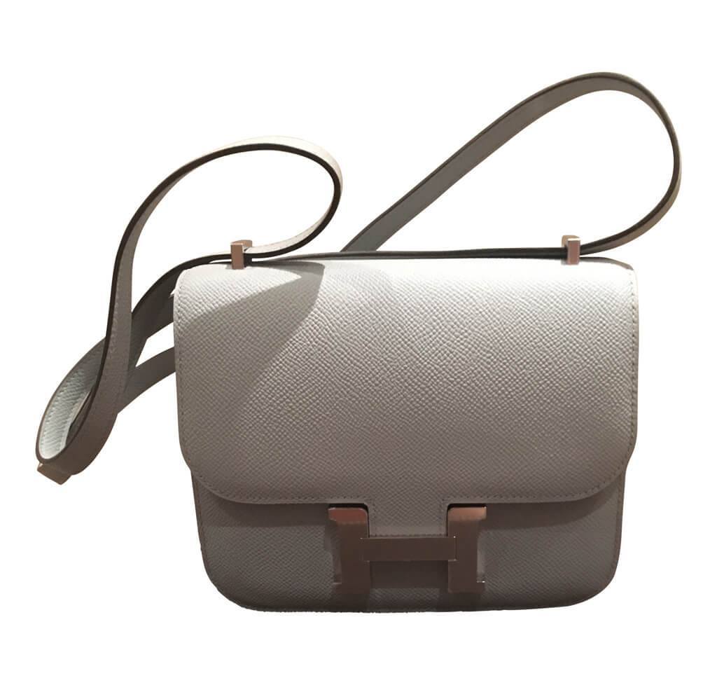 Hermes Constance Mini 18 Bleu Glacier Epsom Leather Palladium Hardware
