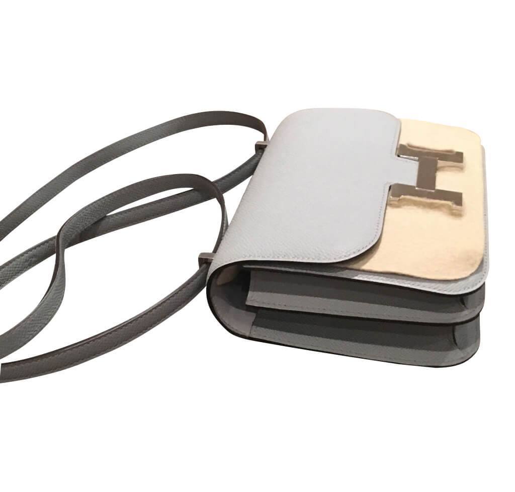Hermes Constance Mini 18 Bleu Glacier Epsom Leather Palladium Hardware