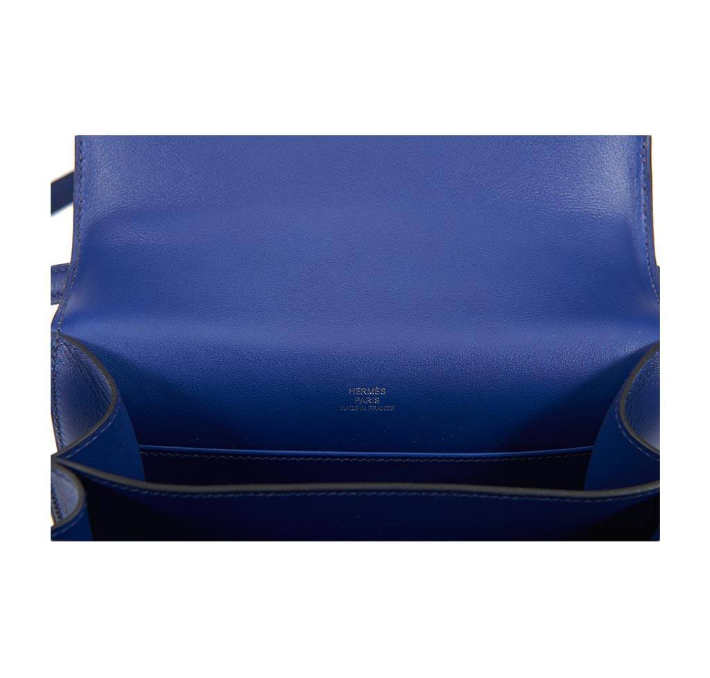 Hermes Constance Mini 18 Brasil Graphite Blue Thalassa Silk Swift Leather Palladium Hardware