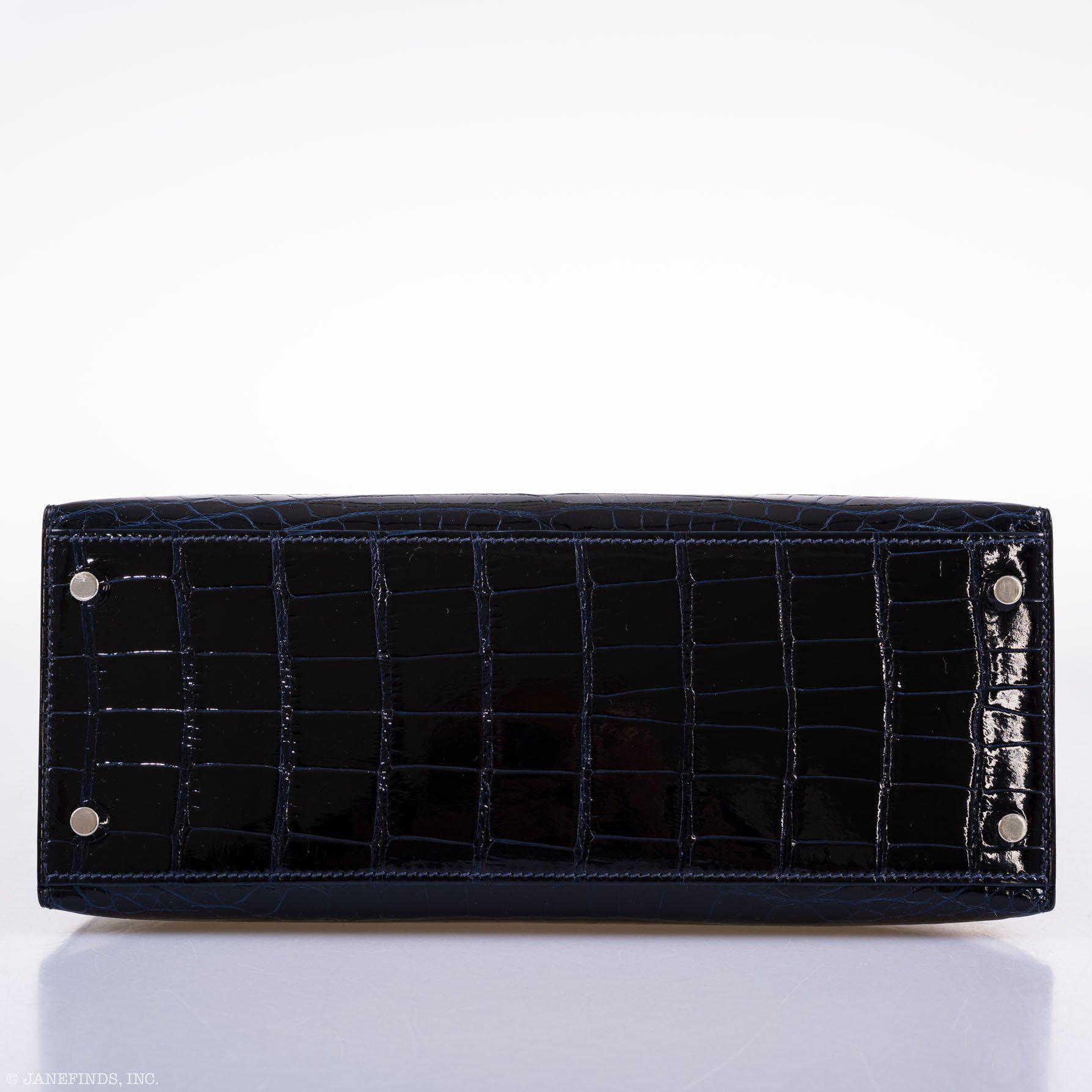 Hermes Kelly 28 Sellier Verso Blue Marine Palladium Hardware - 2019, D