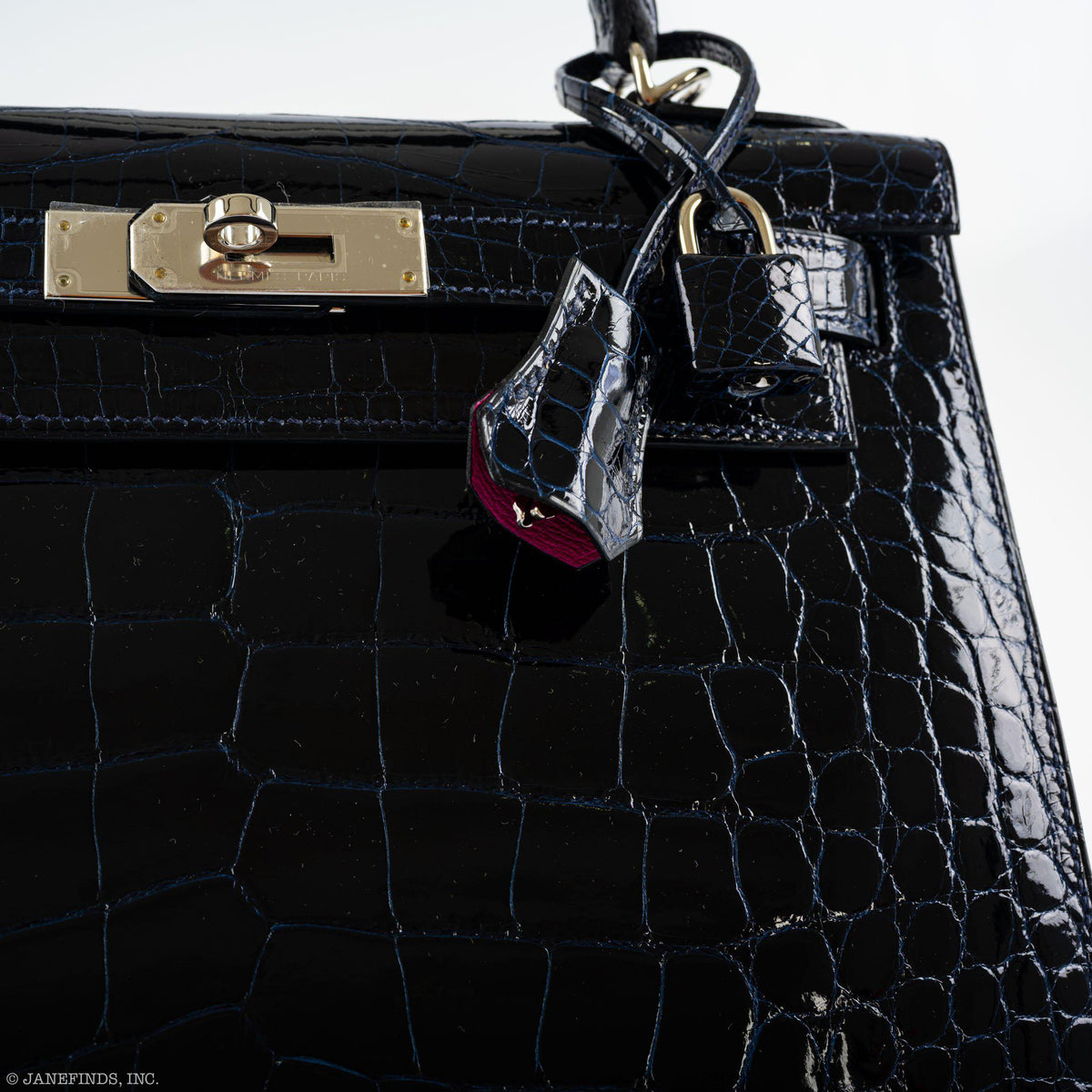 Hermes Kelly 28 Sellier Verso Blue Marine Palladium Hardware - 2019, D