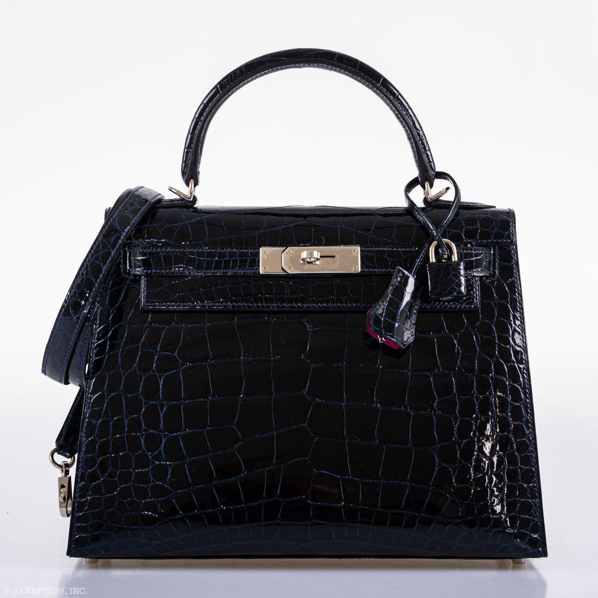 Hermes Kelly 28 Sellier Verso Blue Marine Palladium Hardware - 2019, D