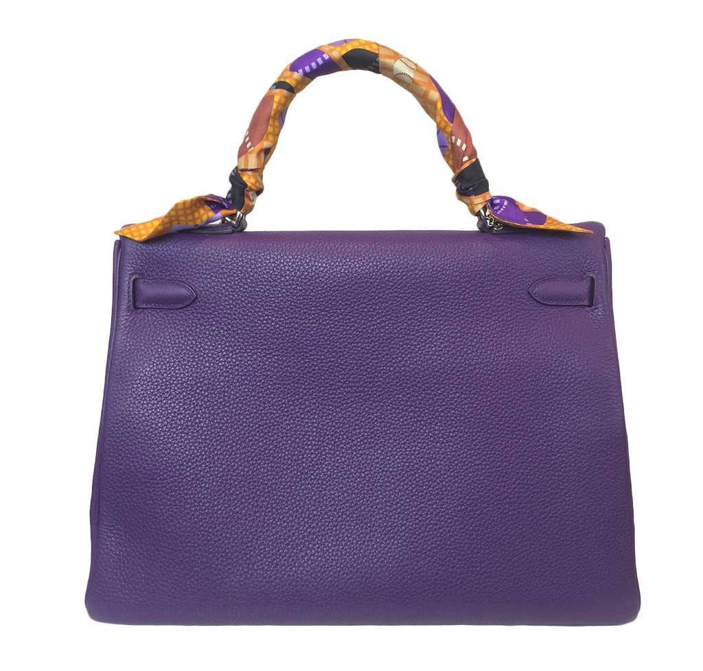 Hermes Kelly 35 Ultraviolet Togo Leather Palladium Hardware