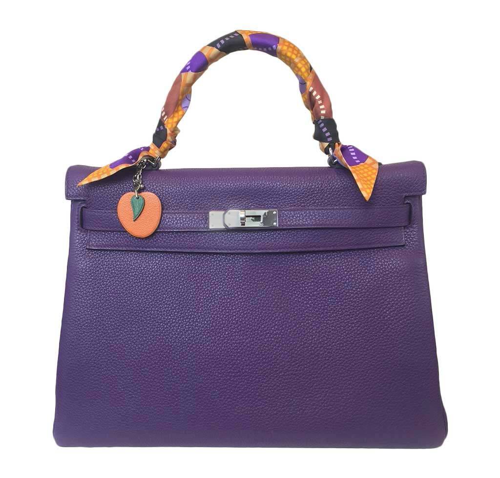 Hermes Kelly 35 Ultraviolet Togo Leather Palladium Hardware