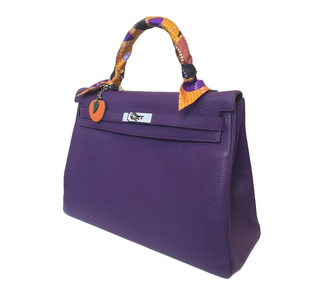 Hermes Kelly 35 Ultraviolet Togo Leather Palladium Hardware