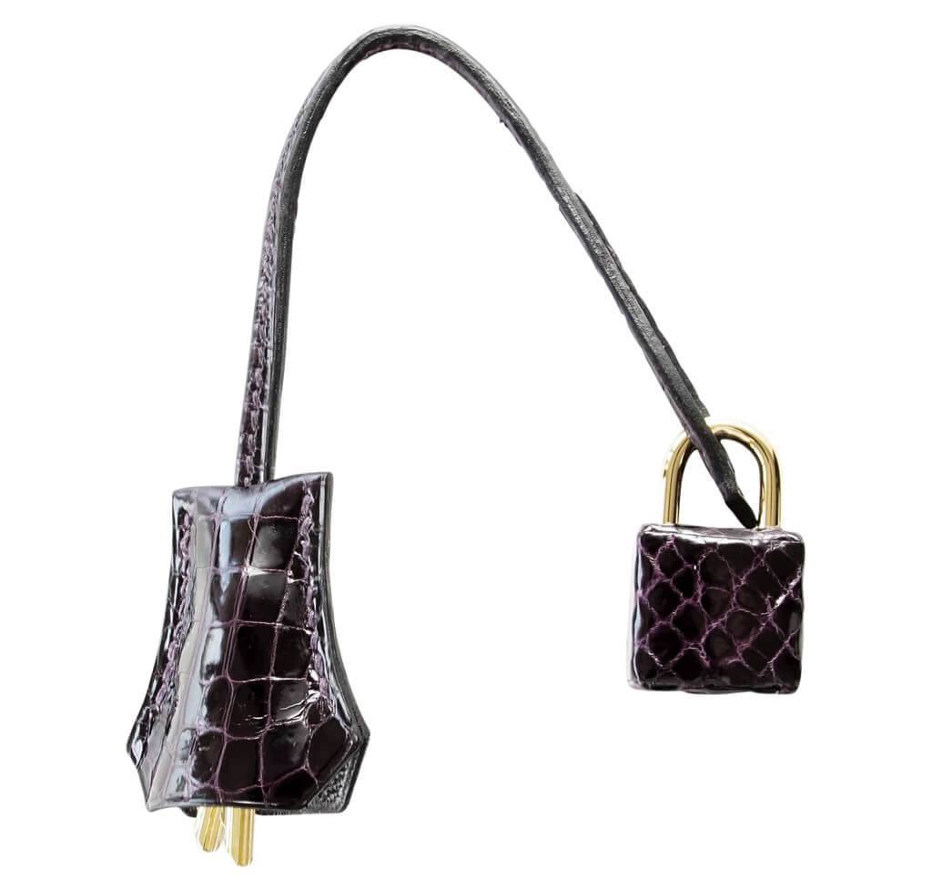 Hermes Kelly Sellier 25 Prunoir Crocodile Gold Hardware