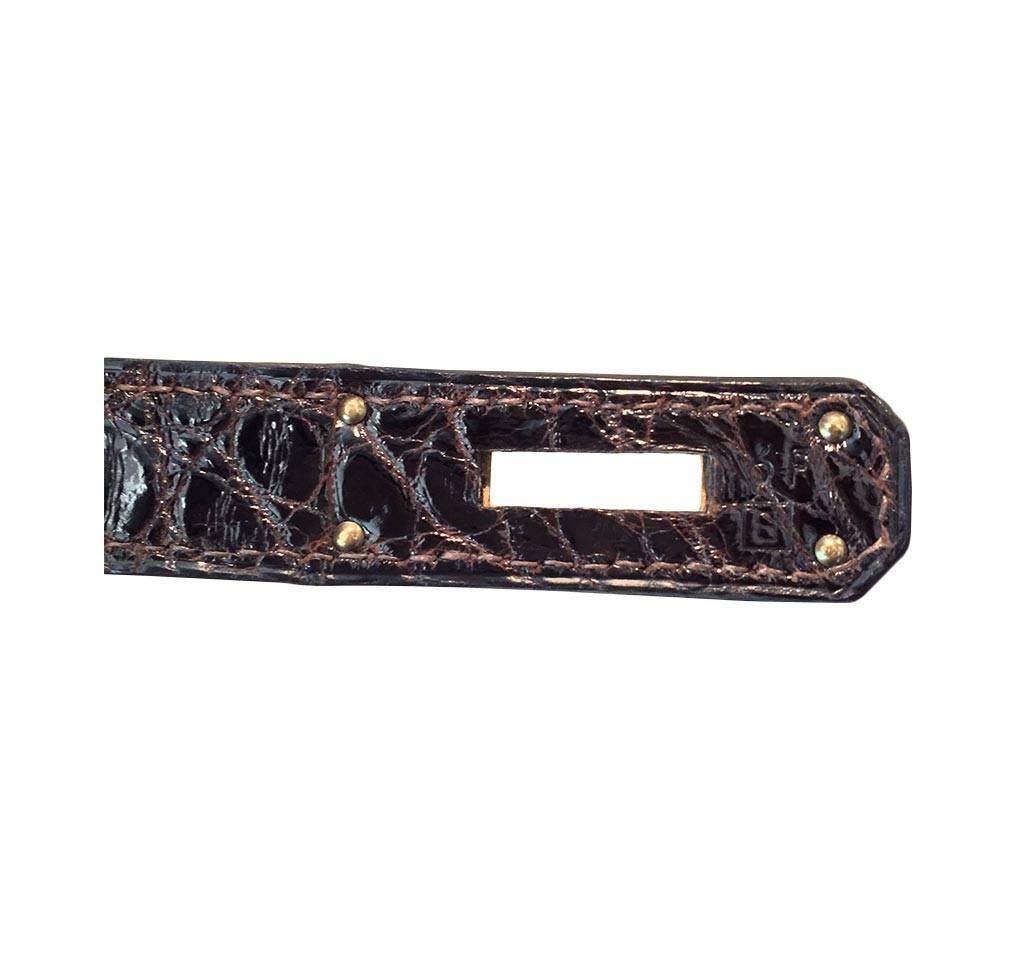 Hermes Kelly Sellier 28 Graphite Alligator Gold Hardware