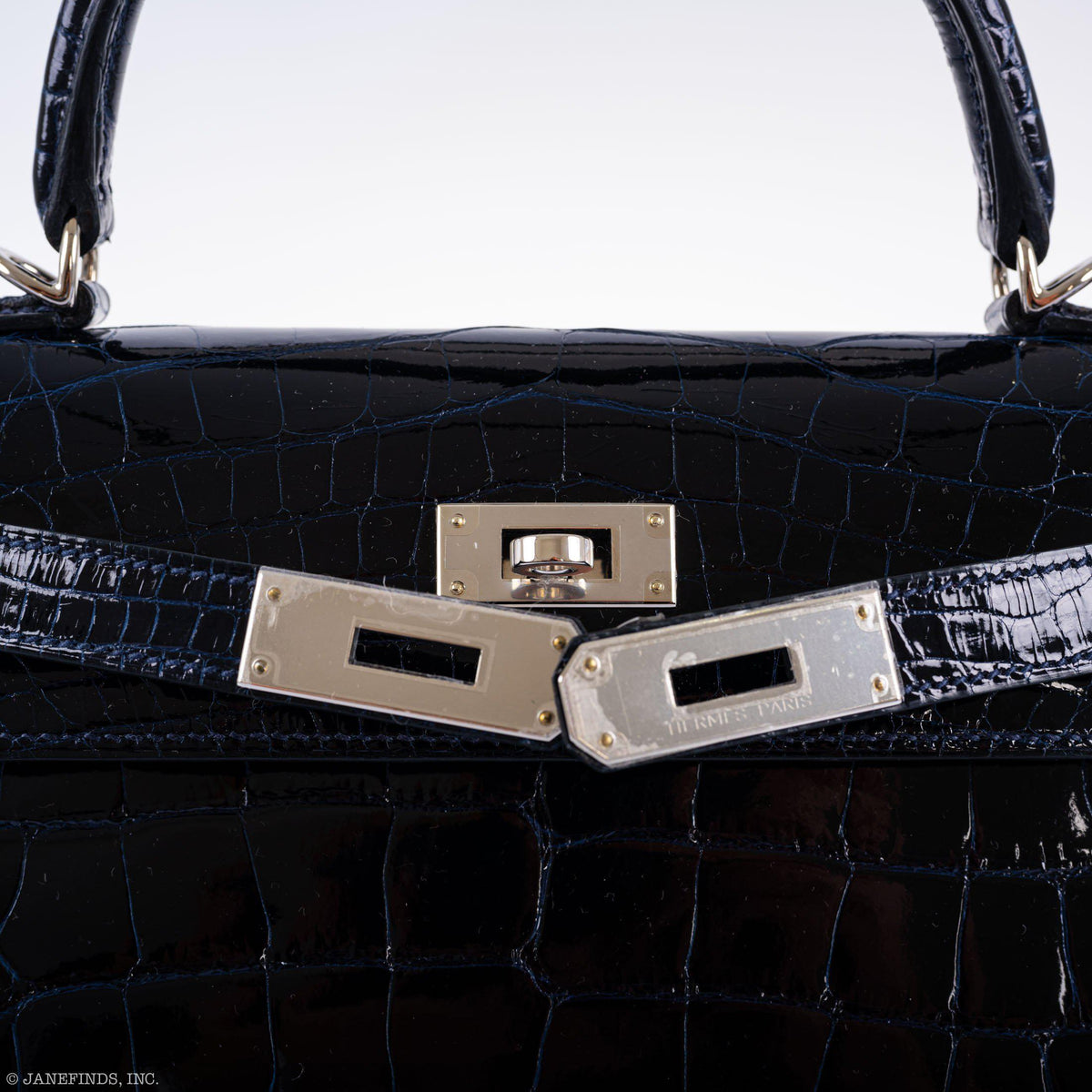 Hermes Kelly 28 Sellier Verso Blue Marine Palladium Hardware - 2019, D