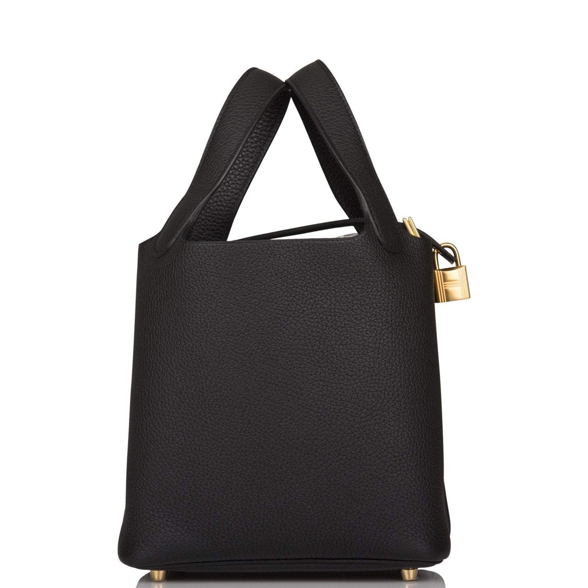 Hermes Picotin Lock 18 cm Black Clemence Leather Gold Hardware