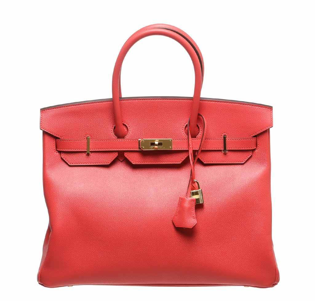 Hermes Birkin 35 Rouge Pivoine Epsom Leather Gold Hardware