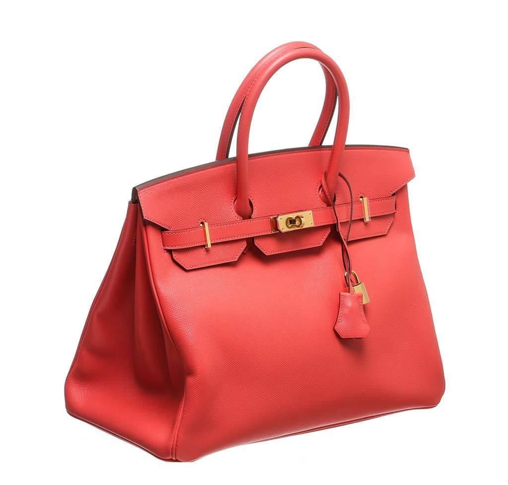 Hermes Birkin 35 Rouge Pivoine Epsom Leather Gold Hardware