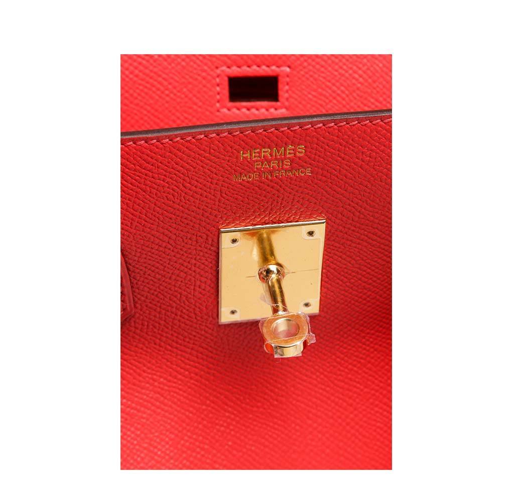Hermes Birkin 35 Rouge Pivoine Epsom Leather Gold Hardware