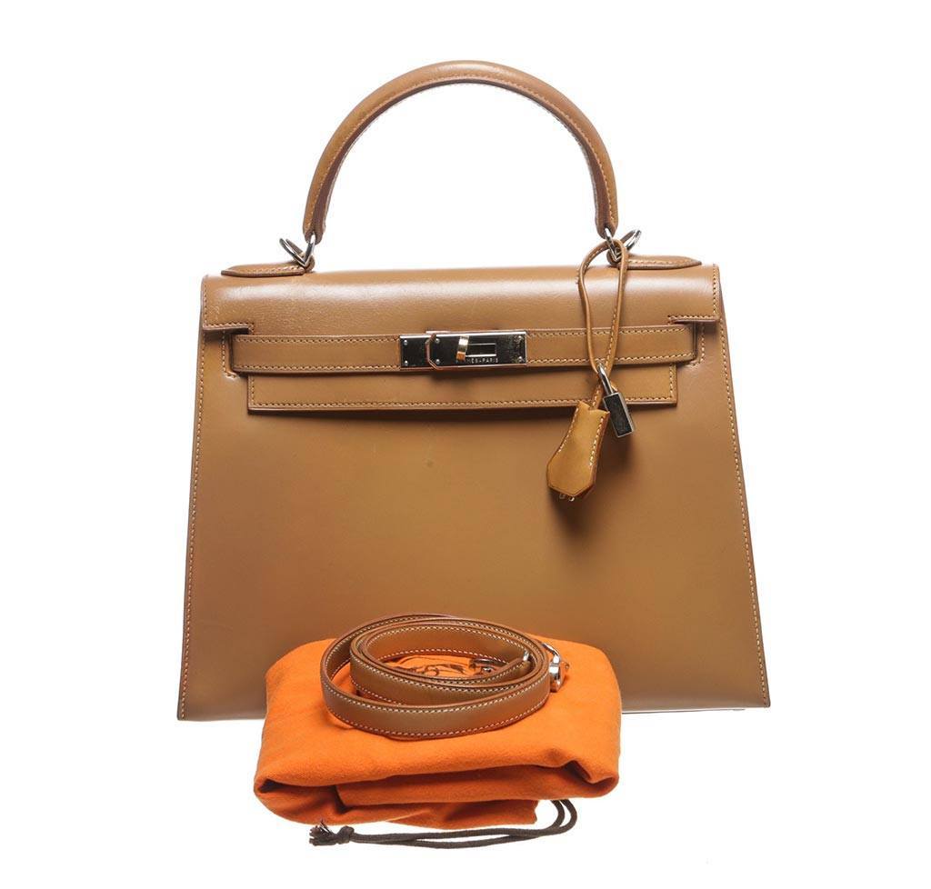 Hermes Kelly 32 Gold Natural Leather Gold Hardware