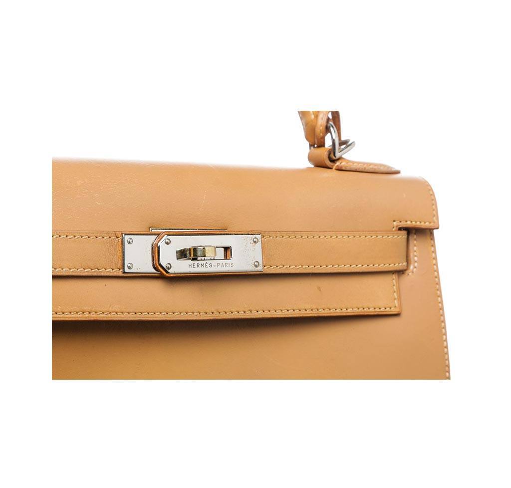 Hermes Kelly 32 Gold Natural Leather Gold Hardware