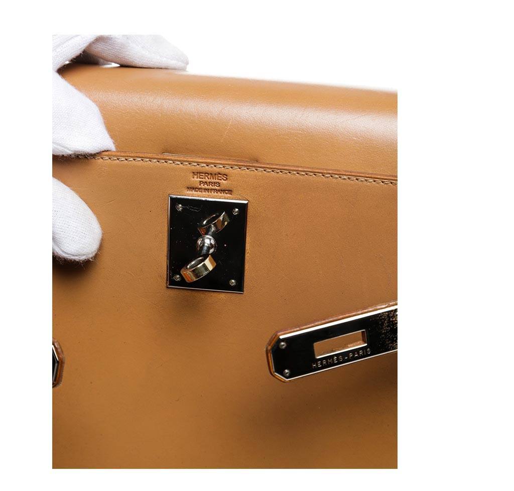 Hermes Kelly 32 Gold Natural Leather Gold Hardware