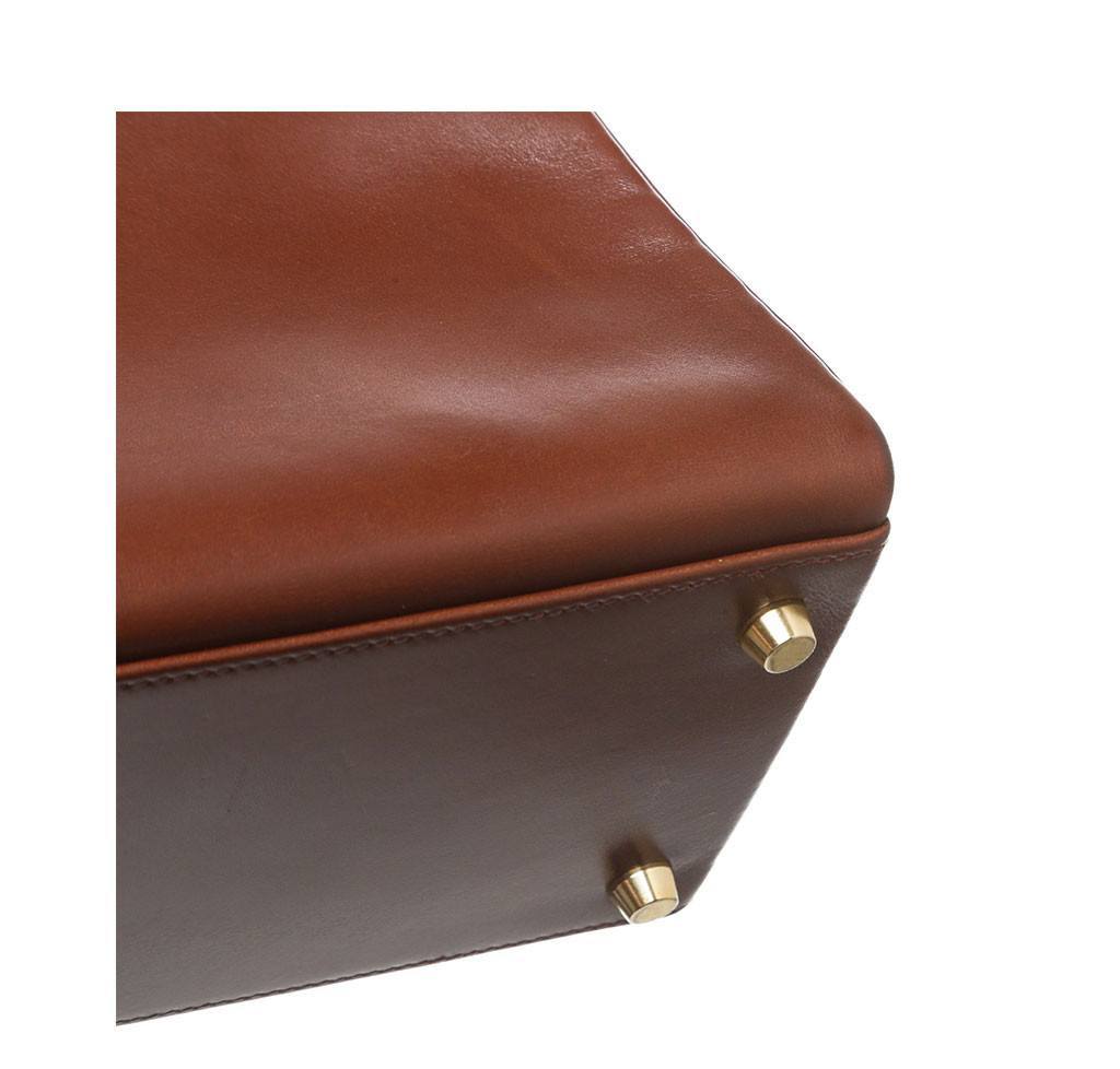 Hermes Kelly 32 Brown Box Leather Gold Hardware