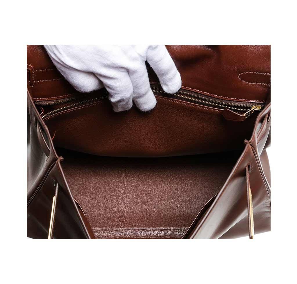 Hermes Kelly 32 Brown Box Leather Gold Hardware