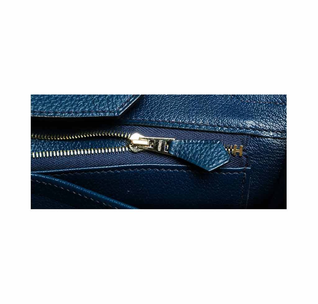 Hermes Birkin 30 Bleu Prusse Togo Leather Gold Hardware