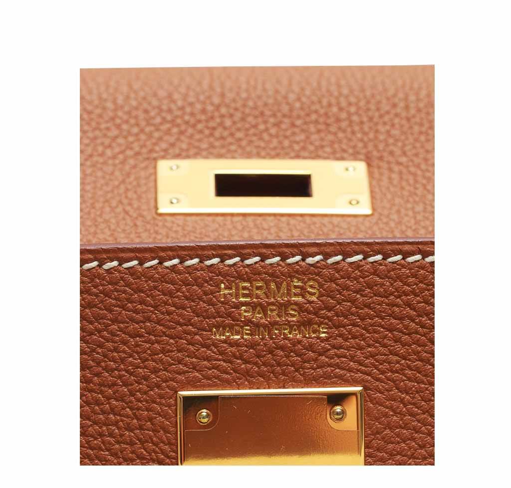 Hermes Kelly Retourne 32 Gold Togo Leather Gold Hardware