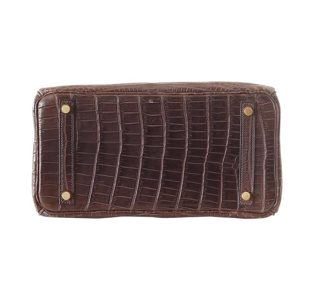 Hermes Birkin 30 Matte Havane Niloticus Crocodile Gold Hardware