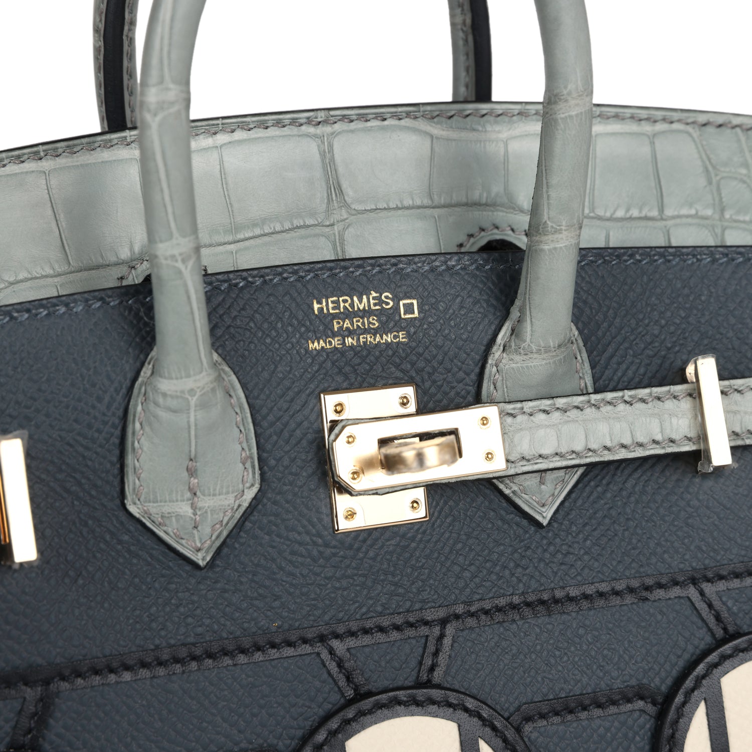 Hermes "Rainy Days" Sac Faubourg Birkin 20 Gris Misty Matte Alligator with Permabrass Hardware