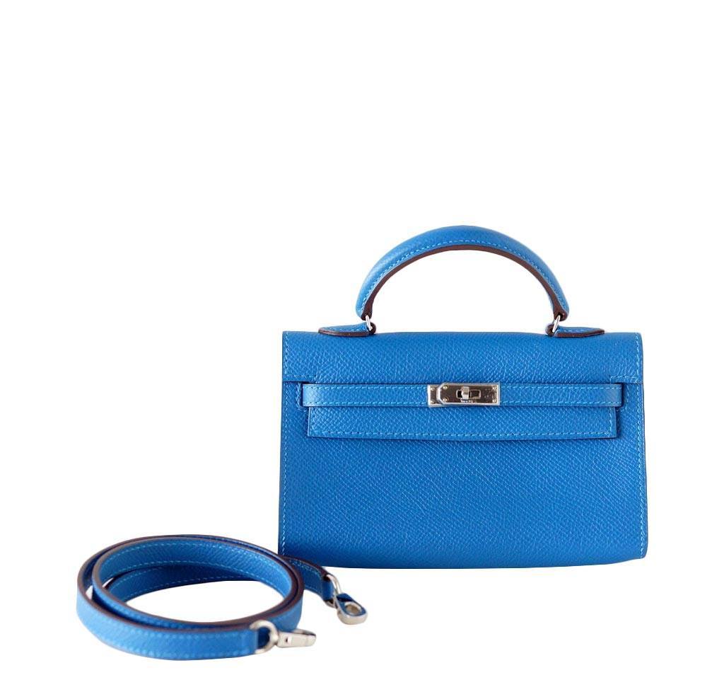 Hermes Tiny Kelly Mykonos Special Order Limited Edition Epsom Leather Palladium Hardware