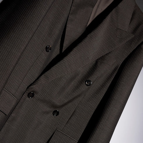 Pinstripe wool mohair jacket - dark brown