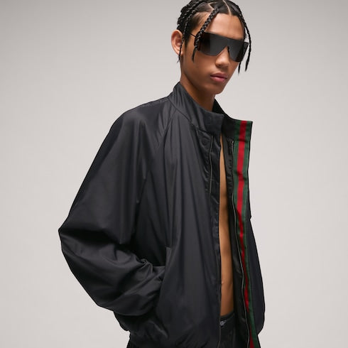 Lightweight nylon padded jacket - black