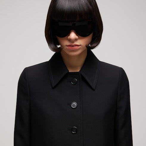Linen blend caban - black