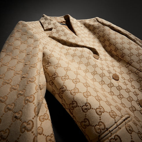 GG cotton canvas jacket - sand and beige
