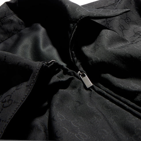 Reversible wool zip jacket - black