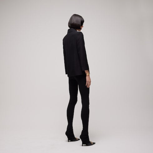 Linen blend caban - black