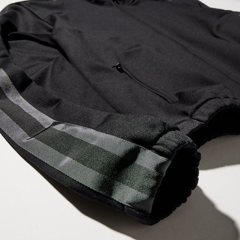 Cotton jersey zip jacket with muted Web - black