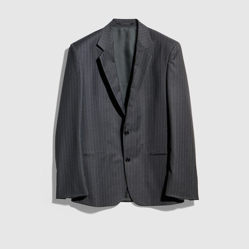 Pinstripe wool jacket - dark grey