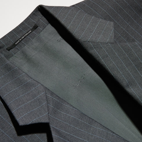 Pinstripe wool jacket - dark grey