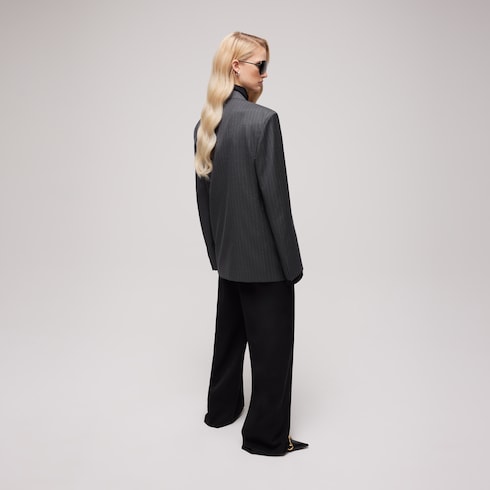 Pinstripe wool jacket - dark grey