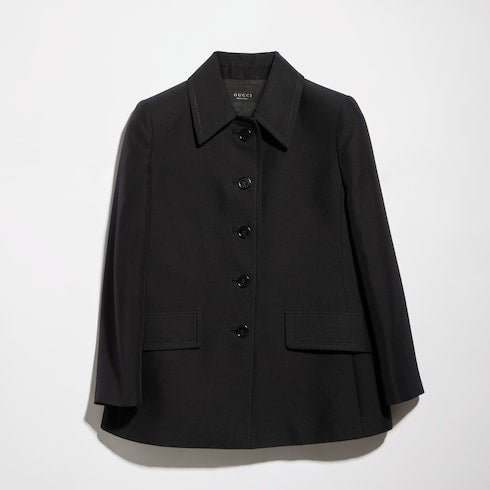 Linen blend caban - black