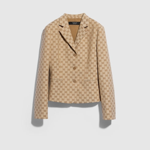 GG cotton canvas jacket - sand and beige