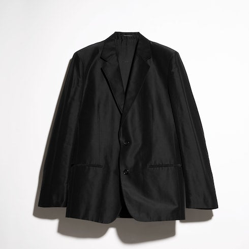 Fine silk faille jacket - black
